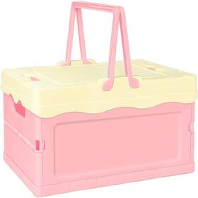 Nz-zdk04-m Tobeso-nuoze Pastel Plastic Storage Bin With Lid 6.5 Inches Pink - 1 Pcs