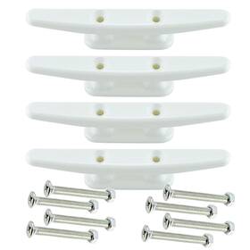 Trafu 765305092890 White Boat Nylon Cleat 4 Inch 5 6 8 With Screws 4pcs 4inch-4pcs