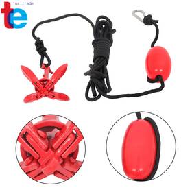 Tr80202 Turitrade 1.5lb Red Portable Folding Anchor Kit For Canoe Kayak Raft Boat Jet Ski