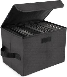 Ab-122 Uentip 7inch Vinyl Record Storage Box Holds Up 60 Single Black