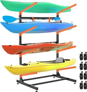 Uokrr 797383023541 Heavy Duty Freestanding Kayak Storage Racks For 4 Kayaks Canoes Sup