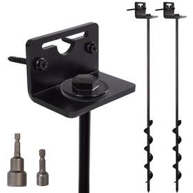 Vasgor 720371700520 24 Inch Mobile Home Anchors - Ground Anchor Screw In With Brackets And Adapter Fo