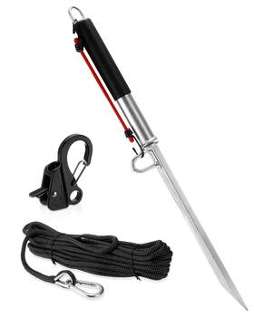Venussar 726347597750 39ftft Sand Spike Boat Anchor Pole With Stainless Steel Hook And B