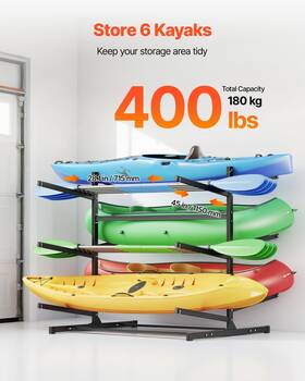 Vevor 197988361725 Kayak Storage Rack Freestanding For 6 Kayaks Heavy Duty 400lb