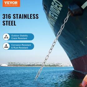 Vevor 197988412861 Boat Anchor Chain Stainless Steel Lead 1/4 Inch X 4ft With Two Shackles