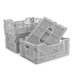8.66ftftx5.91ftftx3.54ftft Vivikivi Vvka000028-09 4-pack Plastic Crates For Storage Gray