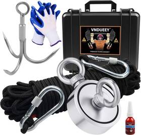 Vndueey 046432206191 Fishing Magnet Kit Magnets 1000 Lbs Pulling-includes Black