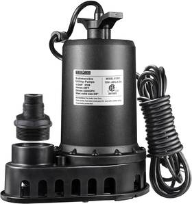 Was-61201 Wassermann 1/2hp Submersible Water Pump 3300gph Thermoplastic Utility 61201