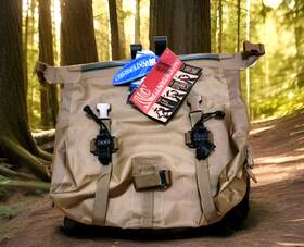 Wtsf01b Watershed Mckenzie Handlebar 10.5l Dry Bag Coyote Brown Reflective Strip