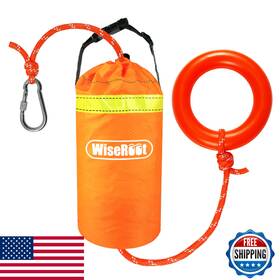 B0dtf9stpb Wiseroot Water Rescue Throw Bag With Rope - 50/70/98ft For Boating Kayaking