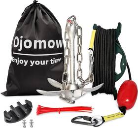Wuxishi Gunshi Dianzi Shangwu Keji Youxiangongsi 705353637025 Anchor Kit For Kayak And Jet Ski 3.5lb Boat With 50ft Rope Stainless
