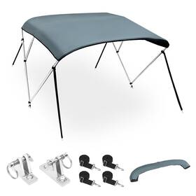 A22101800ux0626 X Autohaux 3 Bow Bimini Top Cover Boat Canopy 600d Canvas Sun Shade Stainless