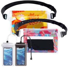Xhdmy 037936682901 4 Pack Waterproof Fanny With Waist Strap Phone Pouch Dry Bag