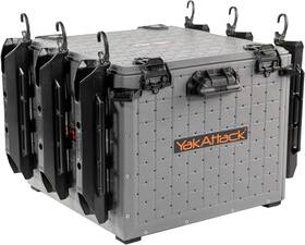 Yak Attack 819731016576 Yakattack Blackpak Pro 16 Inch X Fishing Crate With 6 Rod Holders Grey Used