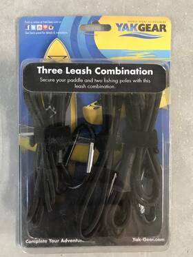 Yakgear 890847002059 3 Leash Combination For Paddle 40 Inch And 2 Fishing Rod Poles 32 New