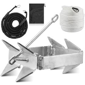Xie-yaocom-2830 Yaocom Box Anchor Kit - Folding 19lb Boat Slide Cube With 100ft Nylon Rope Set