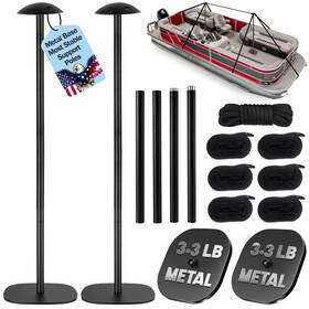 Yimsting 791137811682 Boat Cover Support Poles System 2 Pack Adjustable Pcs Black