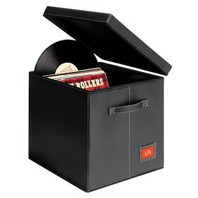 Yb-12l-pu-1p Yoyobubu Black Faux Leather Vinyl Record Storage Box 12 Inch-1pack