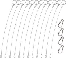 Yucool 445003380354 316 Stainless Steel Lanyard Safety Rope 2mm 12 Inch With Hoist Buckles Pack