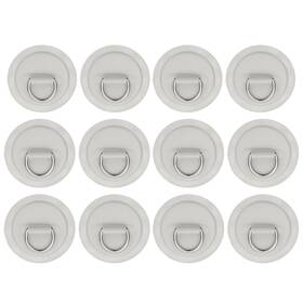 Zaplyte 636939150006 12pcs 3.1 Inch Paddle Board D Rings Stainless Steel D-ring Patch Gray