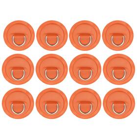 Zaplyte 636939150037 12pcs 3.1 Inch Paddle Board D Rings Stainless Steel D-ring Patch Orange