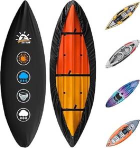 Kc-10.5ft-blk Zettum Kayak Cover 10.5 Ft - 600d Canoe Waterproof Heavy Duty Black New