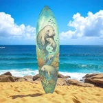 Manatee Surfboard Wall Art, Coastal Beach Decor, Ocean Theme, 3 - 5 Feet. Fixed Price $89.99.