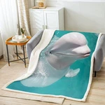 Beluga Whale Bed Throws Kids Boys Teens White Flannel Fleece 50X60 Inch. Fixed Price $35.46.