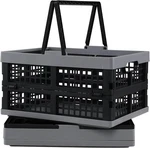 Pack Of 2 Collapsible Shopping Baskets, 15 Liter Folding Plastic Crate With.... Fixed Price $34.24.