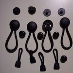 4 Black Bungee Shock Cord Clips W/ Knobs & Pulls "stayput" Tie Down Boat Cover. Fixed Price $34.55.