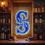 16"X11" Seattle Mariners Sport Vivid Led Neon Sign With Dimmer Usb Powered Light. Fixed Price $49.99.