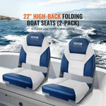 Vevor Boat Seats, 21.85" High Back Seat, Folding Chair With Thickened. Fixed Price $140.90.