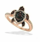 2CT Round Simulated Brown Diamond Sea Turtle Wedding Ring 14K Rose Gold Plated. Fixed Price $83.99.