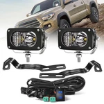 Tacoma Led Ditch Light Kit, 3 Inch 50W Pods With Hood Mount Brackets & Wi.... Fixed Price $113.93.