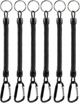 Dnhcll Pack Of 6 Black Coiled Fishing Lanyard With Carabiner Ropes Se.... Fixed Price $13.70.