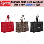 Supreme Mesh Tote Bag Black Red Camo 3COLORS SS25. Fixed Price $437.88.