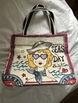Brighton Stowaway Seas The Day Sailor Beach Tote 14.5" X 15.5" 8" Brand New. Fixed Price $25.00.