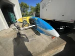 Hobie Mirage Eclipse All-around Stand Up Paddleboard Pedal Drive Blue Yellow. Fixed Price $1500.00.