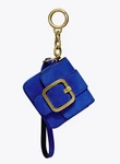 Tory Burch Sawyer Mini Bag Key Fob Ring Airbud Charm Buckle Wristlet Nwt Blue. Fixed Price $76.50.