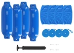 Rockville FEN485-BLUE Boat Fender Package Bumpers 8.5"X27", Covers, Lines. Fixed Price $129.95.