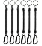 Dnhcll Pack Of 6 Black Coiled Fishing Lanyard With Carabiner Ropes.... Fixed Price $11.65.