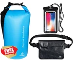 Freegrace 5L Waterproof Dry Bag Sky Blue 3 Pack Zip Lock Shoulder Strap. Fixed Price $27.99.