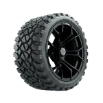 Set Of 4 Gtw 15" Spyder Matte Black Lifted Golf Cart Wheels On 23" A/t Tires. Fixed Price $1021.99.