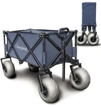 Beach Wagon With Big Wheels For Sand, Collapsible Folding Cart. Fixed Price $199.00.