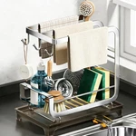 Sponge Holder Kitchen Sink W/ Auto-drain 2-TIER Extra-wide 3-BAR Stainless Steel. Fixed Price $42.96.
