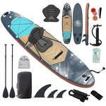 Danrelax Inflatable 10.5' Stand Up Paddle Board With Kayak Seat, Dark Blue & Red. Fixed Price $179.99.