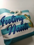 Boating Bag Stripped Aqua "feeling Nauti" Anchor G2. Fixed Price $29.99.