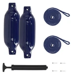 Rockville FEN245-NAVY Blue Boat Fender Package Bumpers 4.5"X16", Lines+pump. Fixed Price $28.49.