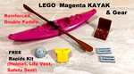 Lego Boat Kayak Magenta Pink Free Gear Double Paddle Life Vest Seat Xtreme Sport. Fixed Price $10.53.