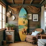 Key West Surfboard Wall Art, Coastal Decor, Beach House Sign, Gift. Fixed Price $250.00.